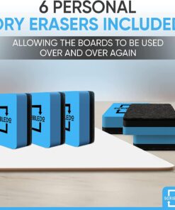 Scribbledo 6 Pack Small White Board Dry Erase Classroom Pack Boards 9"x12” Personal Whiteboards for Students Teachers School Supplies Lapboards l 6 Mini Whiteboard Erasers Included Set of 6 Boards & 6 Erasers 21 71ge4ERoFHL