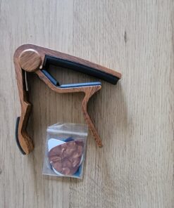 Capo Guitar Capo with Pick Holder for Acoustic and Electric Guitar, Ukelele, Bass, Banjo with Guitar Picks (rose wood) rose wood 47 71geCuob2jL