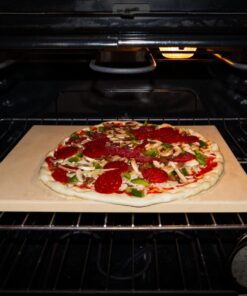 CucinaPro Pizza Stone for Oven, Grill, BBQ- Extra Thick 5/8" Cordierite Rectangular Baking Stone for Better Cooking- 16" x 14" Pan- Holds High Temperature Perfectly For Crispy Crust- Kitchen Must Have 16" x 14" 25 71gePCiCpCL