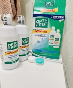 Opti-Free Replenish Multi-Purpose Disinfecting Solution with Lens Case, Twin Pack, 10-Fluid Ounces Each - 2 Count(Pack of 1) 10 Fl Oz - 2 Count(Pack of 1) 28 71gepSwEyLL