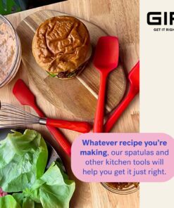 GIR - Premium Silicone Spatula - For Cooking, Baking & Mixing - Skinny & Seamless Design - Heat-Resistant up to 550°F - Nonstick - Dishwasher Safe Cookware - BPA Free - Kitchen Essentials - Red Skinny - 11 IN 11 71gff4ec79L