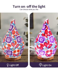 280ml Purple Rose Essential Oil Diffuser Glass Aromatherapy Ultrasonic Humidifier - Auto Shut-Off,Timer Setting, BPA Free for Home Hotel Yoga Leisure SPA Gift G5-280ml Purple Rose Aladdin Vase 280ml 21 71ggNCHWMOS