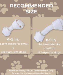 Grand Valley Pet Products 8-9" Natural Flavor Dog Rawhide Chewsomes Knotted Bones (5 Pack) - Rawhide Bones for Large Dogs - 100% USA-Sourced Rawhide - Single Ingredient - Dental Dog Chew Rawhides Natural - 5 Pieces 24 71ghpN5H8L