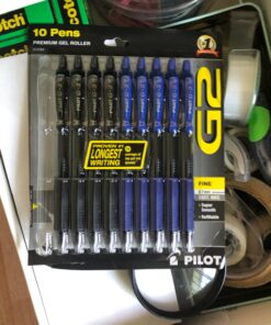 PILOT G2 Premium Fine Point Gel Ink Pen, 0.7 mm, Refillable & Retractable Rolling Ball, 5 Black and 5 Blue pens (Bulk pack of 10 Pens) (14784) 25 71ghtWAzpKL