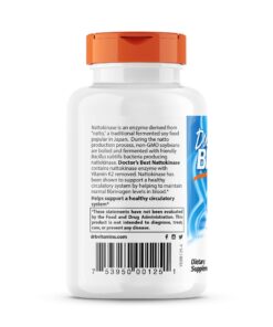 Doctor's Best Nattokinase - 2, 000 FU of Enzyme, Supports Heart Health & Circulatory & Normal Blood Flow, Non-GMO, Gluten Free, Vegan, 90 VC (DRB-00125) 90VC 20 71giWqO2TL 1