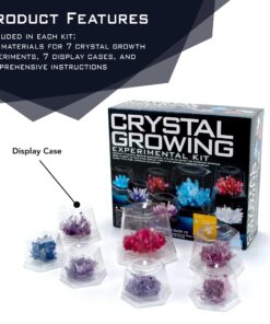 4M 7 Crystal Growing Science Experimental Kit with Display Cases - Easy DIY STEM Toy Lab Experiment Specimens, Educational Gift for Kids, Teens, Boys & Girls 7 Crystals 61 71gjW20EwML 1