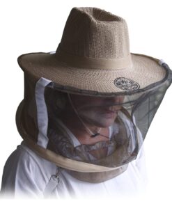 Natural Cotton Medium / Large Professional Beekeeping Beekeepers Hat Veil for Bee Protection During Beehive Maintenance by Goodland Bee Supply