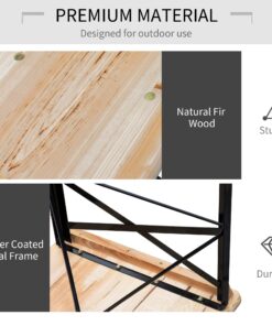 Outsunny 6' Portable Picnic Table and Bench Set, Outdoor Wooden Folding Camping Dining Table Set for Patio Garden Outdoor Activities 21 71gm prv1NL 1