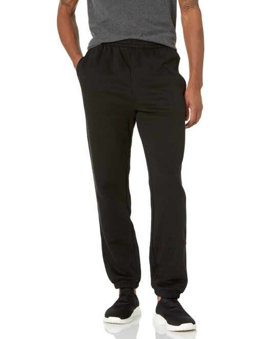 Amazon Essentials Men's Closed Bottom Fleece Sweatpants (Available in Big & Tall) Medium Black