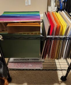 Oceanstar Portable 1-Tier Metal Rolling File Cart, Black,24 in 41 71gn65WjrsL