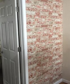 RoomMates RMK9035WP Red Stuccoed Brick Peel and Stick Wallpaper, Roll, Red 35 71gnGnZIweL