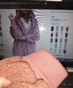 Dokotoo Womens 2023 Winter Long Sleeve Solid Fuzzy Fleece Open Front Hooded Cardigans Jacket Coats Outerwear with Pocket XX-Large A Black 17 71gnOch mxL