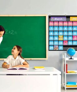 REGELETO 44 Pockets Calendar Pocket Chart for Classroom with 85 Cards, Monthly Calendar and Weather Black Pocket Chart for Kids Learning for Home or Kindergarten (25” X 24”) 44Pockets-1Pack 18 71gnsM3AAXL