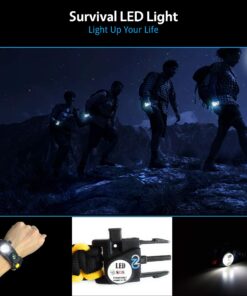 Alternative view of Nexfinity One Survival Paracord Bracelet - Tactical Emergency Gear Kit with SOS LED Light, 550 Grade, Adjustable, Multitools, Fire Starter, Compass, and Whistle - Set of 2 Yellow