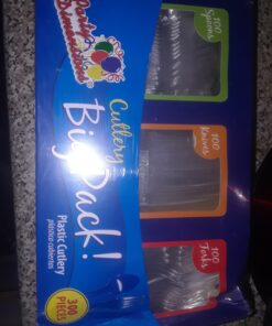 Party Dimensions Plastic 300 Count Cutlery Combo Box, Clear, Combo Box, Clear 300 Count 29 71goCSTBZwL