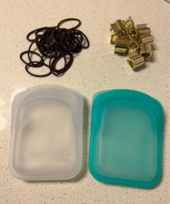 Stasher Reusable Silicone Storage Bag, Food Storage Container, Microwave and Dishwasher Safe, Leak-free, Pocket 2-Pack, Clear + Aqua 2 Pack 39 71goVWGRTHL