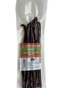 10 Organic Grade A Madagascar Vanilla Beans. Certified USDA Organic. 6"-7.5" for Extract, Paste, Essence and Baking by FITNCLEAN VANILLA. Bulk Bourbon Fresh NON-GMO Whole Gourmet Pods 10 Count (Pack of 1) 17 71gov1zas4L