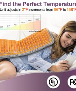 Alternative view of Heating Pad for Back Pain Relief Large 17 x 33, Electric Heated Pad Moist for Back Pain Muscle，Soft Heating Pads for Cramps, Abdomen, Waist, Neck, Shoulder with Heat Settings and Auto-Off (Gray) 17 x 33 Gray