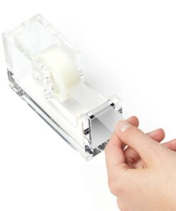 OfficeGoods Acrylic Tape Dispenser - Beautiful Modern Accessory for The Stylish Desk at Home, The Office, or School - Holds Standard, Large & Extra-Large Tape Rolls - Silver 17 71gpu1AD 0L