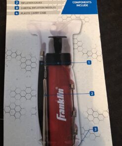 Franklin Sports Ball Pump Kit -7.4" - Perfect for Basketballs, Soccer Balls and More - Complete Hand Pump Kit with Needles, Flexible Hose, Air Pressure Gauge and Carry Bag,Red 35 71gq5sZM0WL