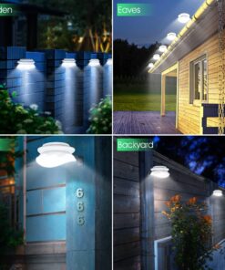 DBF Outdoor Solar Gutter Lights【Upgraded Version】 Solar Fence Post Lights Wall Mount Decorative Deck Lighting Auto On/Off Solar Landscape Lights for Eaves Yard Garden Highlight Gate (Pack of 6) White 26 71gq9Lu72gL