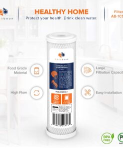 Aquaboon Coconut Shell Water Filter Cartridge | Activated Carbon Block CTO | Universal 5 Micron 10 inch Cartridge | Compatible with DWC30001, WFPFC8002, FXWTC, WHEF-WHWC, WHKF-WHWC 6-PACK 14 71grMi3t6BL