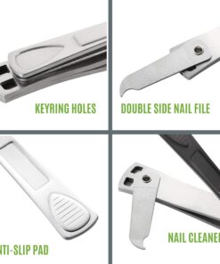 Clyppi Nail Clippers with Swing Out Nail Cleaner/Nail File - Fingernail Clippers / Toe Nail Clippers. Sharp Stainless Steel with Wide Easy Press Lever 35 71grRCMjs2L