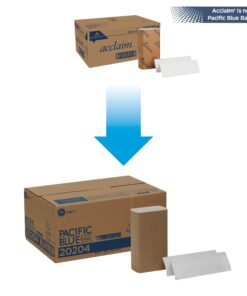 Georgia-Pacific Blue Basic Multifold Paper Towels (Previously Branded Acclaim) by GP PRO (Georgia-Pacific); White; 20204; 250 Towels Per Pack; 16 Packs Per Case; (Case of 16 Packs; 250 per Pack) Pacific Blue Basic 10 71griITARWL