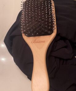 Bsisme Hair Brush-Boar Bristle Hairbrush with Detangling Pins Wooden Paddle Detangler Hairbrush for Women Men Reduce Frizz Dry Restore Natural Shine Natural Wood Color 40 71grnUu9vfL