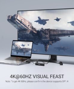 USB C Hub 4K 60Hz, Dockteck 7-in-1 USB C PD Ethernet Hub Dongle with 4K 60Hz HDMI, 1Gbps Ethernet, 100W PD, 2 USB 3.0, SD/Micro SD for MacBook Air/Pro M1 2020, iPad Pro 2021, iPad Mini 6 and More 24 71grtcF9GRL