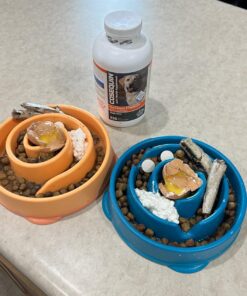 Outward Hound Fun Feeder Slo Bowl, Slow Feeder Dog Bowl, Medium/Mini, Orange 23 71gsVXi1oZL