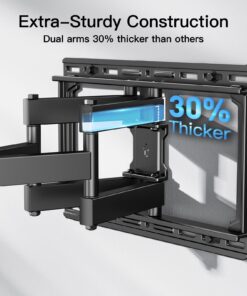 Alternative view of Pipishell Full Motion TV Wall Mount for 37-75 inch Flat/Curved TVs up to 100lbs, Wall Mount TV Bracket Swivel and Tilt, TV Mount Fits 8/12/16" Wood Studs, Max VESA 600x400mm, PILF3