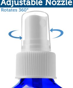 Sally's Organics® 4oz Empty Blue Glass Spray Bottles - Small 4 oz Misters Great for Face Spritz, Essential Oils, Beauty Solutions, and Cleaning Sprayer - Portable Atomizer Spritzer - 2 Pack 19 71gu056kCdL