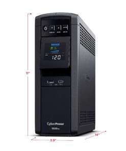 CyberPower CP1500PFCLCD PFC Sinewave UPS System, 1500VA/1000W, 12 Outlets, AVR, Mini Tower 52 71gua0vmlbL