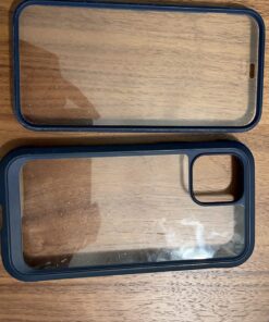 Miracase Glass Case for iPhone 12/ iPhone 12 Pro 6.1 inch (2020), Full-Body Clear Bumper Case with Built-in 9H Tempered Glass Screen Protector for iPhone 12/ iPhone 12 Pro,Dark Blue Dark Blue iPhone 12/12 Pro 6.1'' 30 71gueCw7wxL