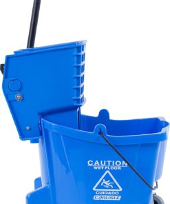 Carlisle FoodService Products Mop Bucket with Side-Press Wringer for Floor Cleaning, Restaurants, Offices, And Janitorial Use, Polyproylene, 26 Quarts, Blue 17 71guvN2ji9L