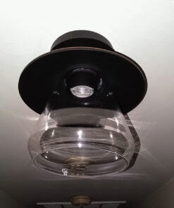 Globe Electric 64846 1-Light Semi-Flush Mount Ceiling Light, Oil Rubbed Bronze, Clear Glass Shade, Ceiling Light Fixture, Bedroom Lights for Ceiling, Dining Light Fixture, Bulb Not Included Oil-Rubbed Bronze 74 71gv8IG8rdL