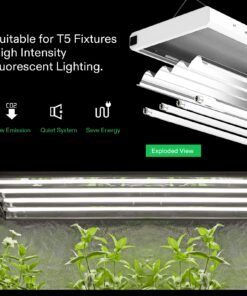 VIVOSUN T5 Grow Light Bulbs 54W 6500K HO Fluorescent Tubes Light Bulbs, Cool White T5 Bulb for 46 Inches T5 Light Fixtures, T5 Grow Lights for Indoor Plants, Pack of 5 54.0 Watts 24 71gvIIAjgL