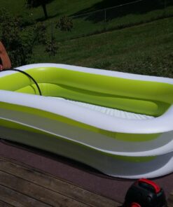 Intex 56483EP Inflatable 8.5' x 5.75' Swim Center Family Pool for 2-3 Kids, Backyard Splash Pool for Children 6+ Years Old, 198-Gallons, Blue & White Family Swim Center 64 71gw0C3pp9L