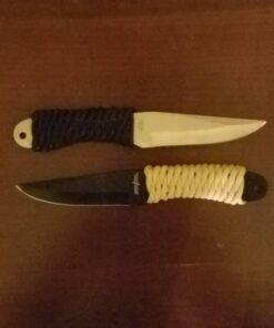 Perfect Point Throwing Knives – Set of 12 – 6 Satin Finish and 6 Black Stainless Steel Throwing Knives, Includes Nylon Sheath, Full Tang Construction, Well Balanced, – PAK-712-12 38 71gw9rY2K2L