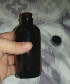 Pack of 12 - 4 oz Amber Glass Boston Round Bottles w/ Black Phenolic Cone Lined Caps 12 71gwLyk1NYL