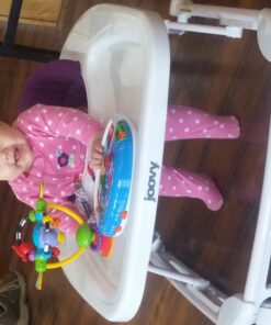 Joovy Spoon Baby Walker & Activity Center Featuring Three Adjustable Heights, Tough Luggage Grade Seat Material, and 30 lb Weight Capacity - JPMA Safety Certified (Blueberry) Blueberry 37 71gwRROTN0L