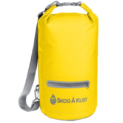 Skog Å Kust DrySåk Waterproof Floating Dry Bag with Exterior Zippered Pocket | for Kayaking, Rafting, Boating, Swimming, Camping, Hiking, Beach, Fishing | 10L & 20L Sizes 10 Liter Yellow