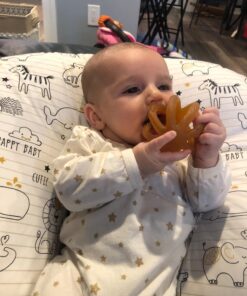 Calmies Teether for Babies Without BPA, Natural 100 Percent Rubber Toy for Infants, Plant Based, No Parabens, PVC or Phthalates, Unscented 38 71gxAy6VQTL