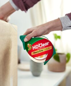 Duck HD Clear Packing Tape with Resuable Dispenser - 2 Rolls, 109 Yards - Heavy Duty Packaging Tape for Shipping, Moving & Storage - Clear Packing Tape for Boxes - 1.88 In. x 54.6 Yd. (393184) 12 71gxGC5t50L