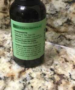 Tea Tree Essential Oil, 1 Fl Oz with Dropper - Undiluted Therapeutic Grade for Your Face, Skin, Hair and Diffuser - 100% Pure Melaleuca Oil for Acne, Toenails - by Pure Body Naturals 1 Fl Oz (Pack of 1) 45 71gxd5dx7hL