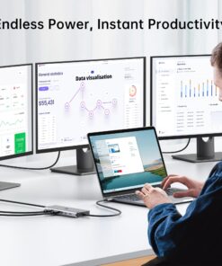 USB C Laptop Docking Station 3 Monitors, 13 in 1 USB C Hub with Dual HDMI+DisplayPort+10Gbps USB A/C, 100W PD, 6 USB, Ethernet, SD/TF, Audio, USB C Dock with iPhone 15/Mac/Dell/HP/Surface/Steam Deck 13-in-1(Dual HDMI+DisplayPort) 29 71gxvb8M3hL