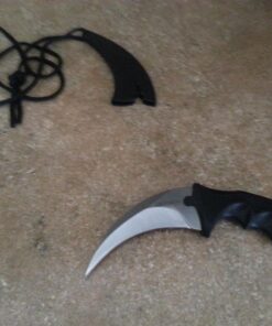 Vulcan Gear Tactical Hawkbill Karambit Knife with Sheath and Cord Silver blade 1. Silver 60 71gy72ts2L