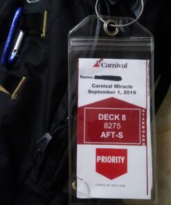 Highwind Cruise Luggage Tags for Suitcases | Cruise Accessories Must-Haves | Compatible w/All Cruise Lines | E-tag Holders Zip Seal&Steel Loops | ID Badge | Waterproof Clear Cruise Tags (4pk, Clear) 4 Pack - Clear 29 71gyAA6pX1L