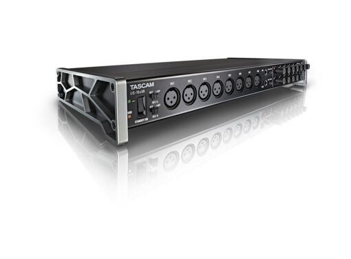 Tascam US-16x08 Rackmount USB Audio/MIDI Interface for Recording, Drum Recording, 8 XLR/8 1/4" Inputs, 8 Outputs, Control Software,Black